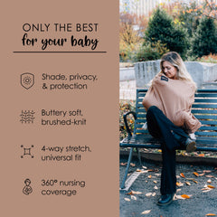 Milk Snob Luxe nursing cover used as stroller canopy for shade.