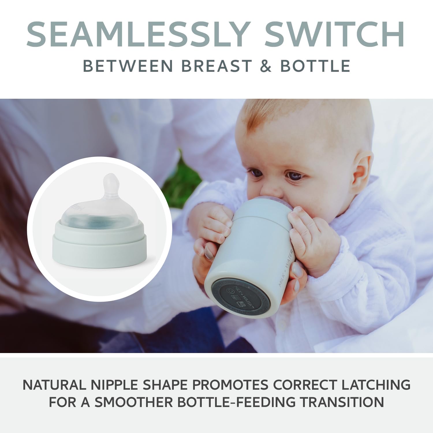 Milk Water medium-flow nipple designed for 3+ months feeding
