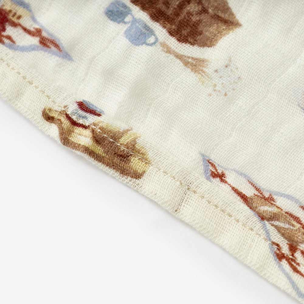 Milkbarn organic cotton muslin close-up showing breathable fabric