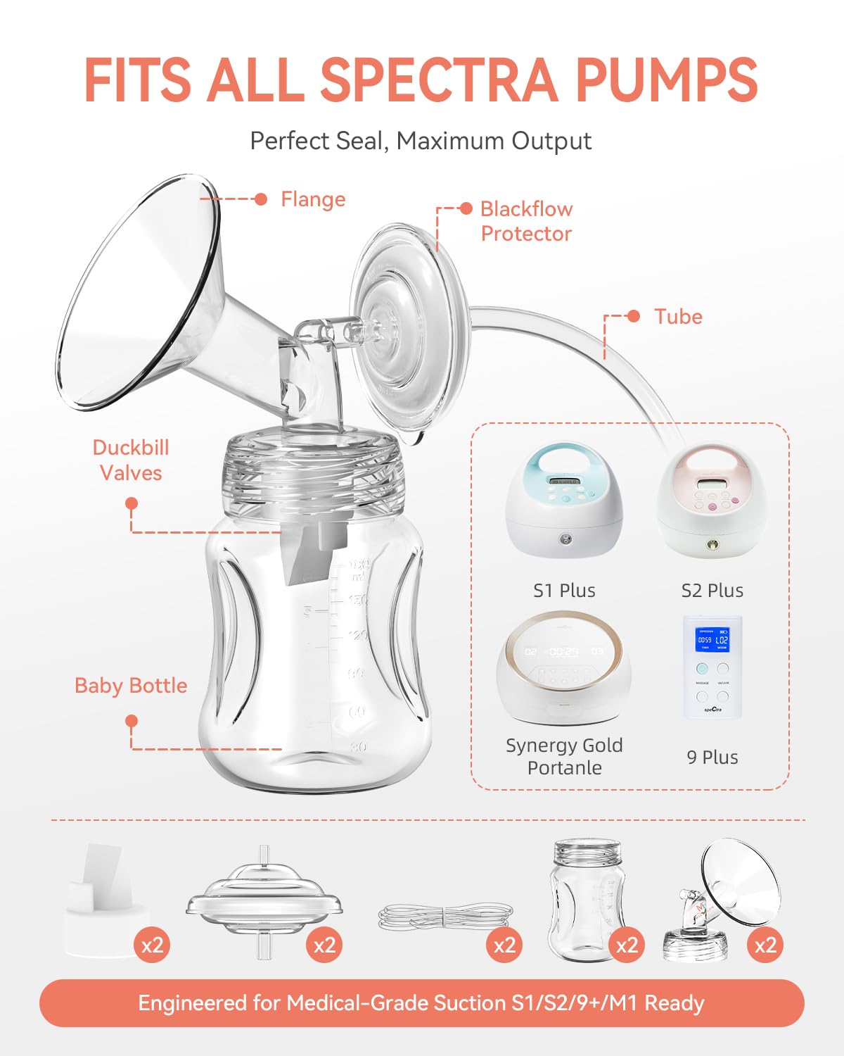 MilkFlow upgraded duckbill valve with easy pull tab for quick, repeated use