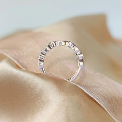 Milky Treasures Band Ring with CZ details adds sparkle to your DIY keepsake.