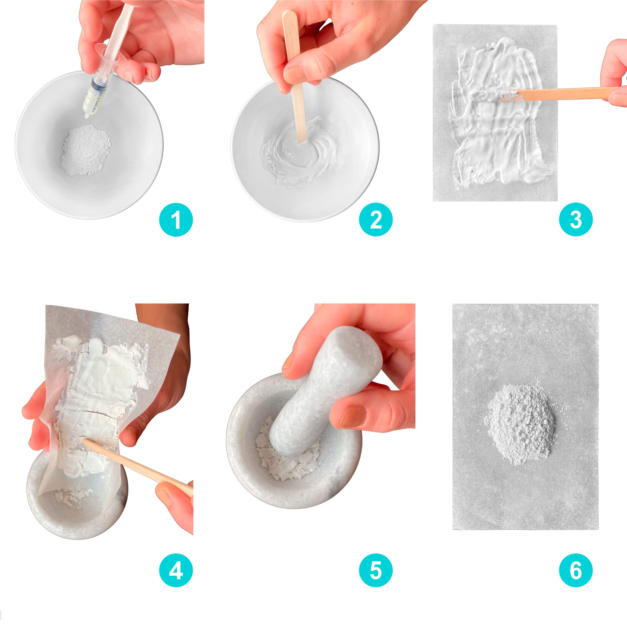 Milky Treasures preservation powder DIY setup scene for mixing resin