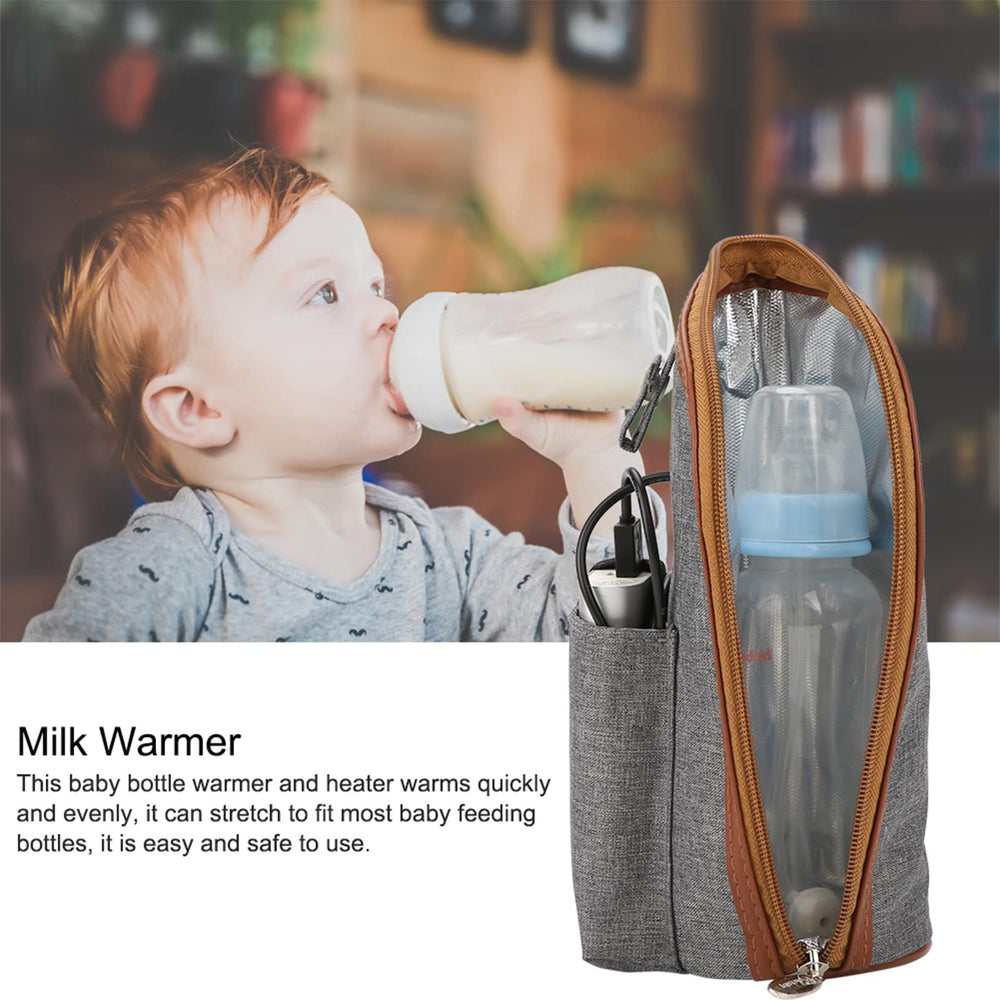 Milltrip USB Bottle Heated Cover in gray fabric material.