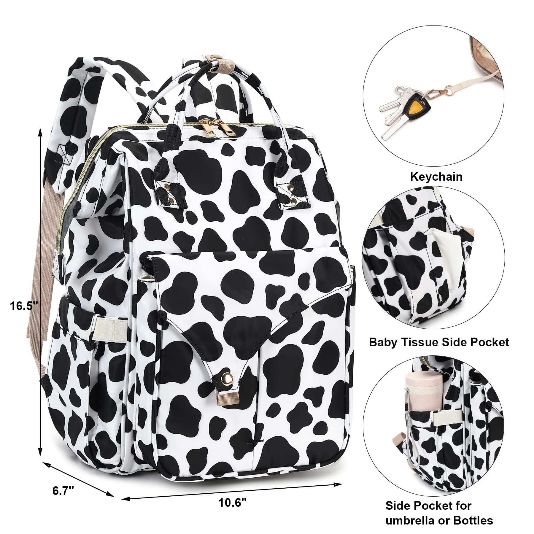 Mimfutu wide-opening diaper bag designed for easy access to bottles and gear.