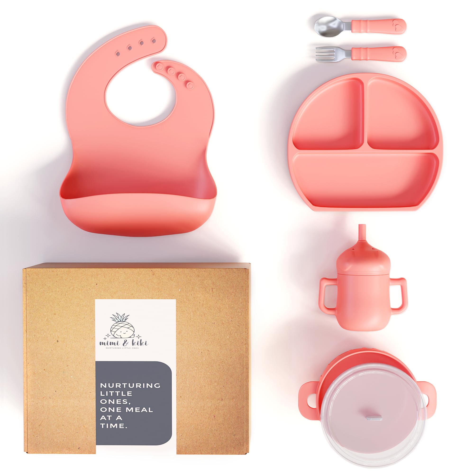 mimi and kiki silicone baby plate with suction base for mess-free meals