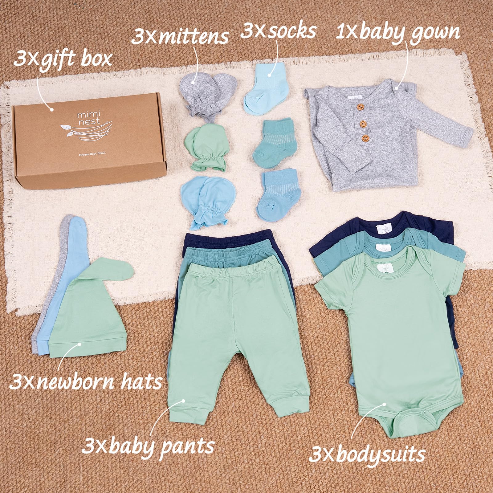 MIMINESTBABY care-ready pieces machine washable for busy caregivers