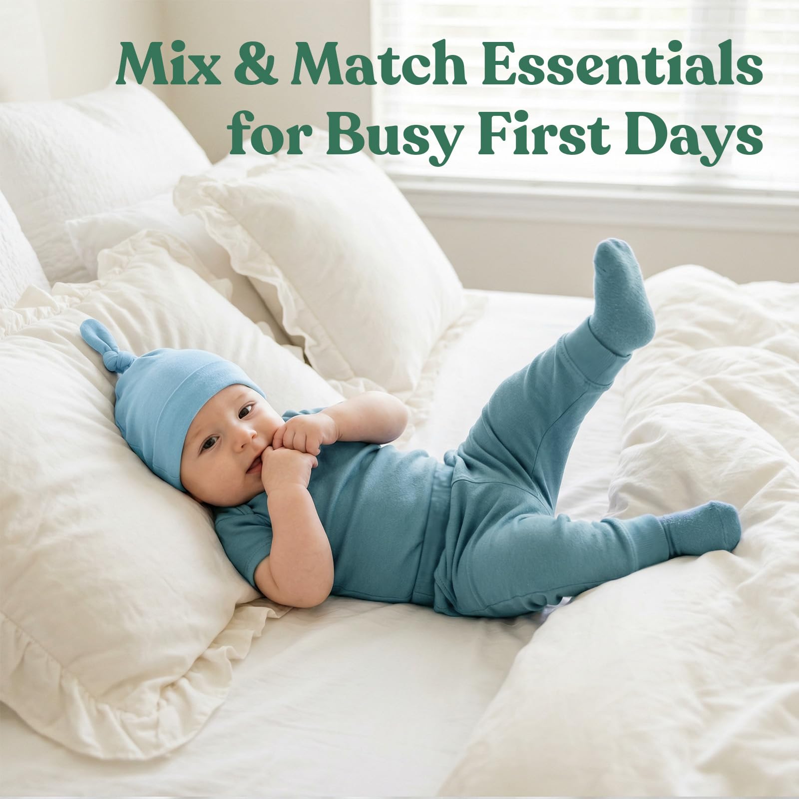 MIMINESTBABY knotted hats set for quick warmth adjustments