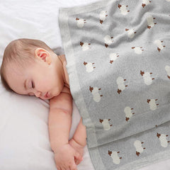 Mimixiong baby blanket closeup texture in grey enhances nursery comfort