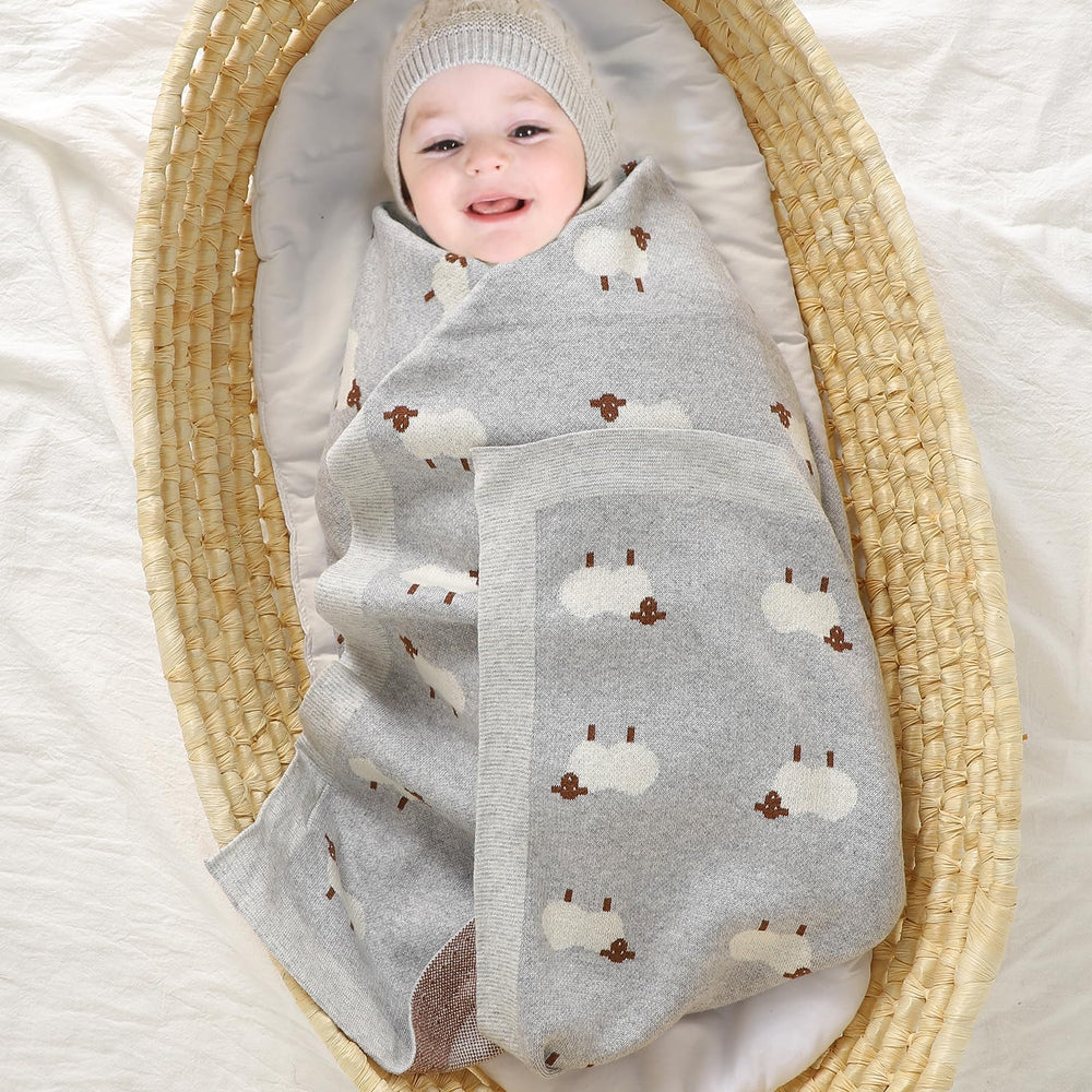 Mimixiong baby blanket nursery sheep theme adds soft decor and comfort