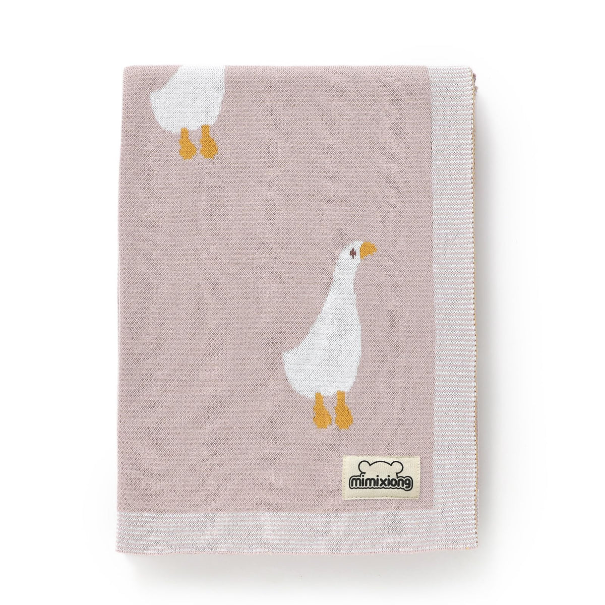 mimixiong baby blanket knit receiving with goose motif for cozy swaddling and stroller rides