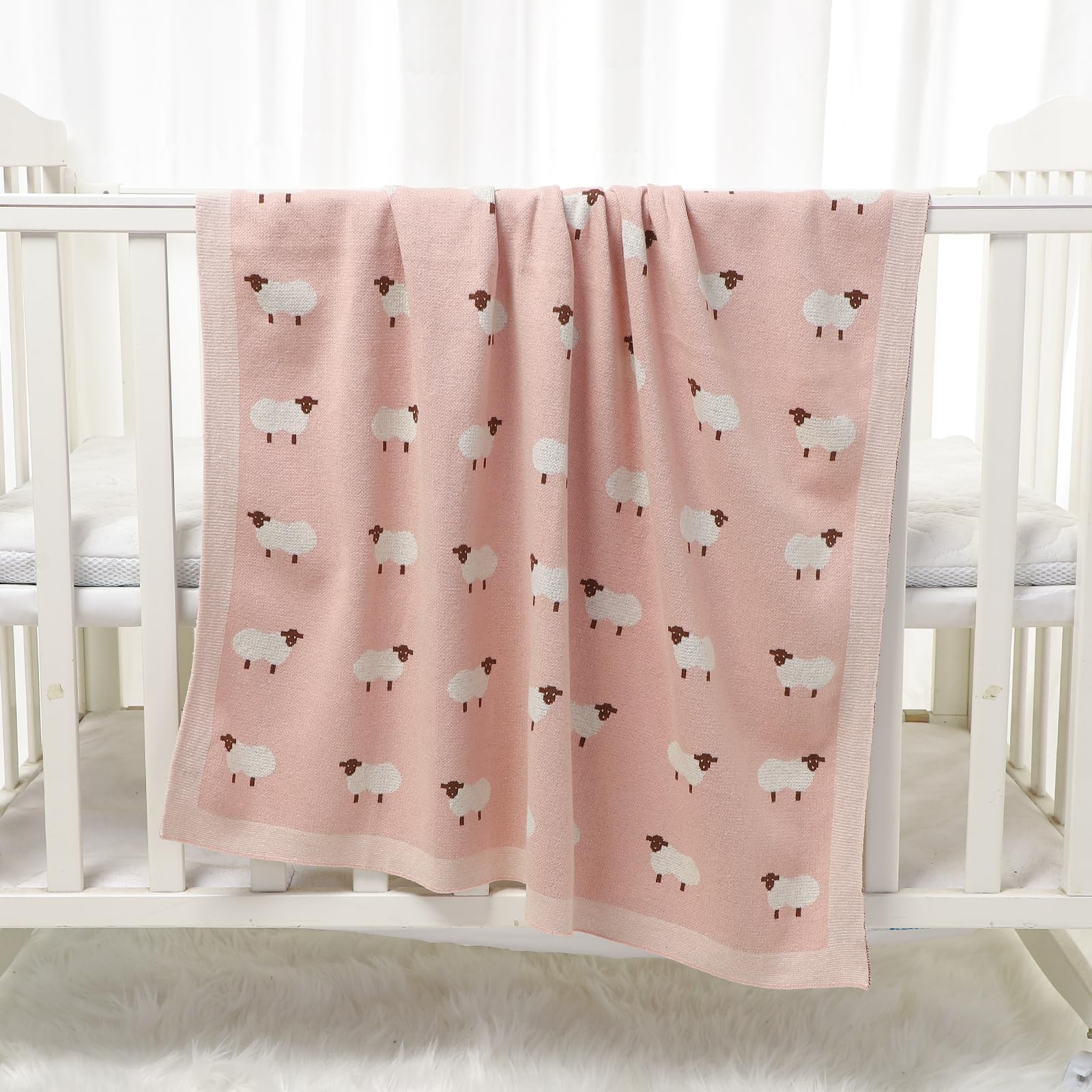 mimixiong unisex gray-pink blanket fits any nursery style