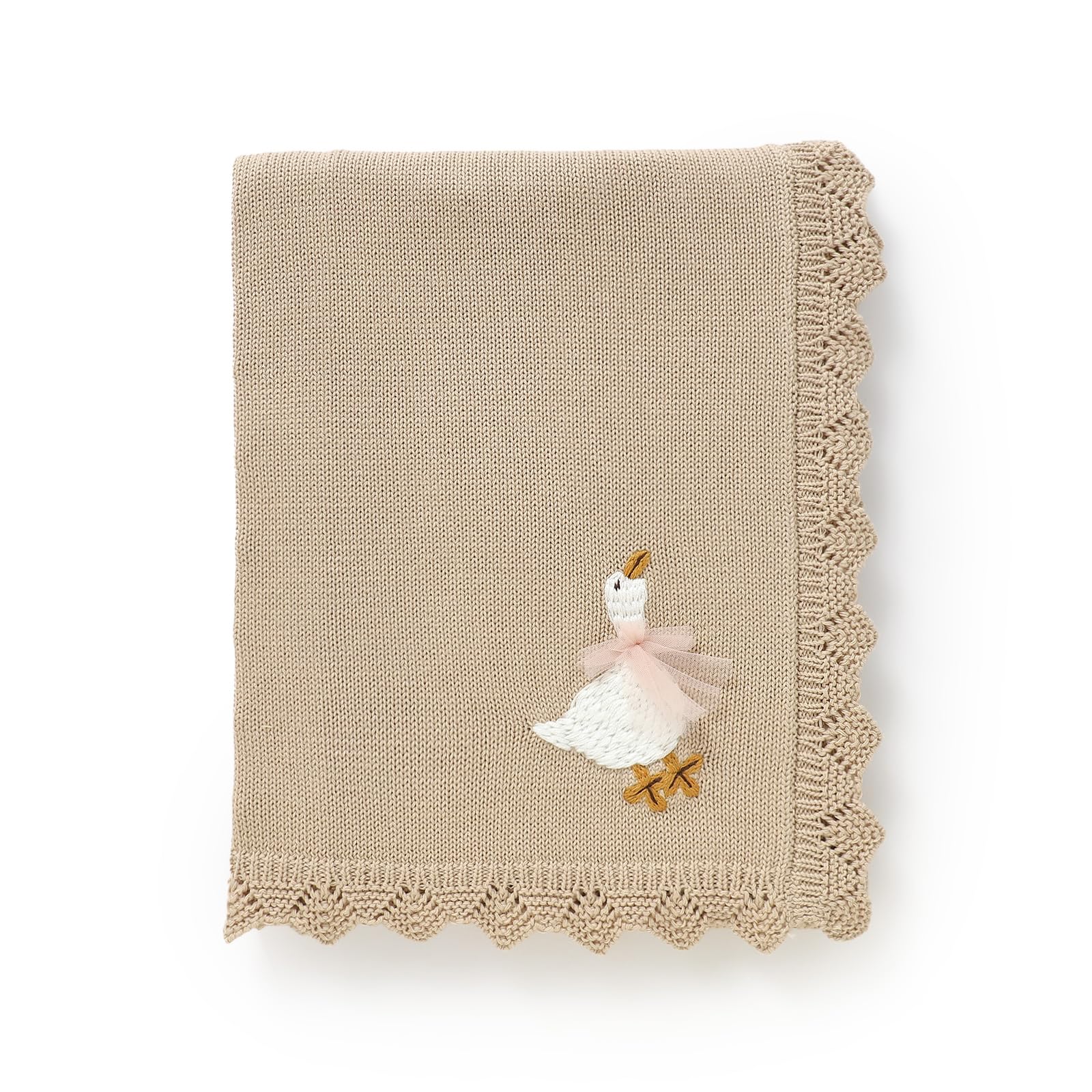 mimixiong cotton baby blanket with embroidered goose offers cozy warmth for baby