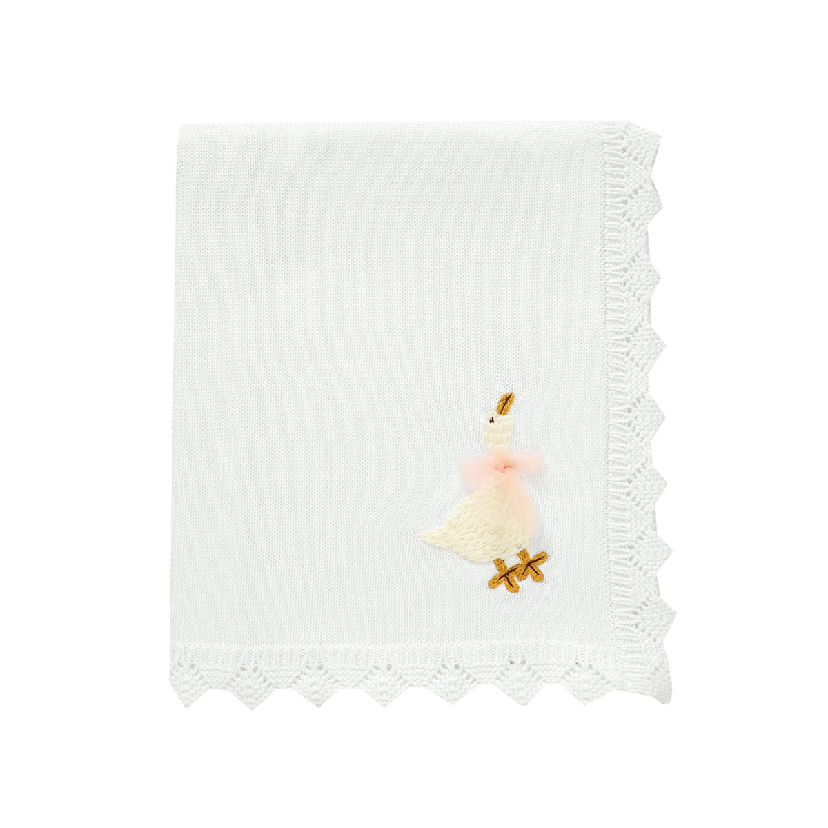 mimixiong cotton baby blanket with goose embroidery for a charming keepsake