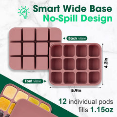 Mimorou blue 12-cup freezer tray keeps meals organized.