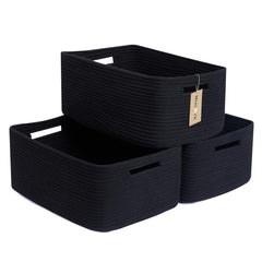 MiniArk large storage baskets 3-pack neatly organized on shelf for easy access.