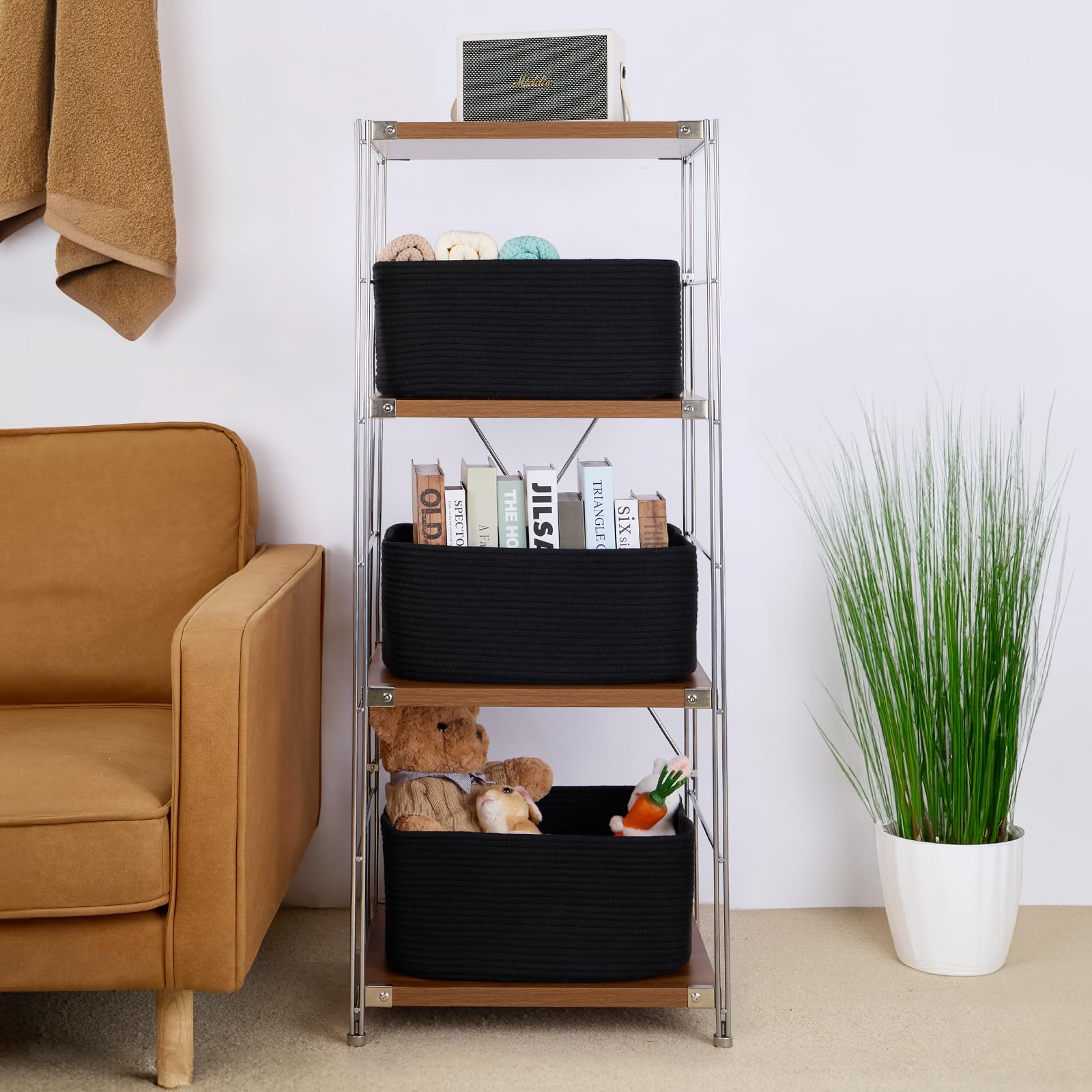 MiniArk soft cotton rope basket highlights tactile, baby-friendly material.