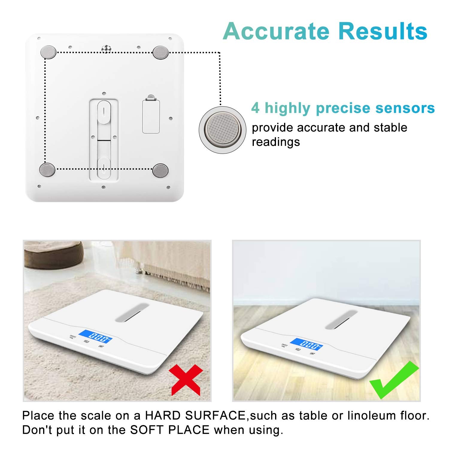 MINDPET-MED hold function keeps a stable weight reading during movement.