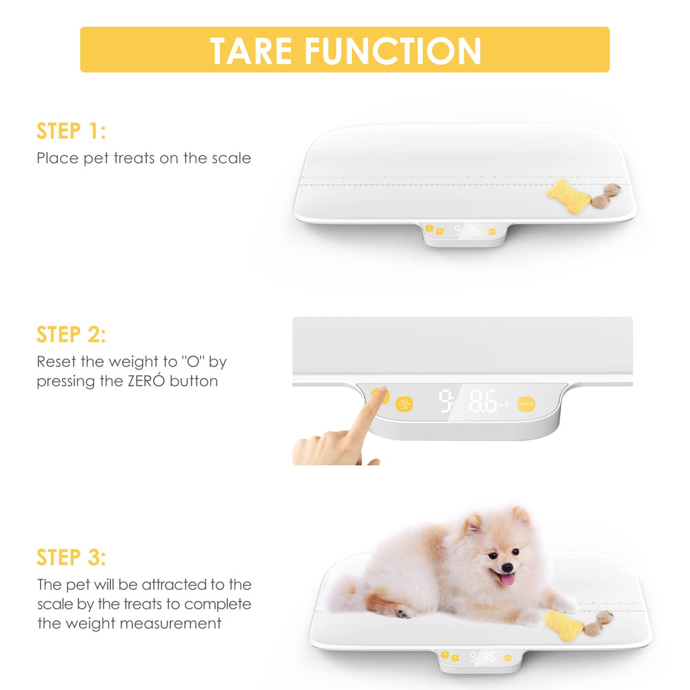 Tare function on the MINDPET-MED scale allows weighing with accessories