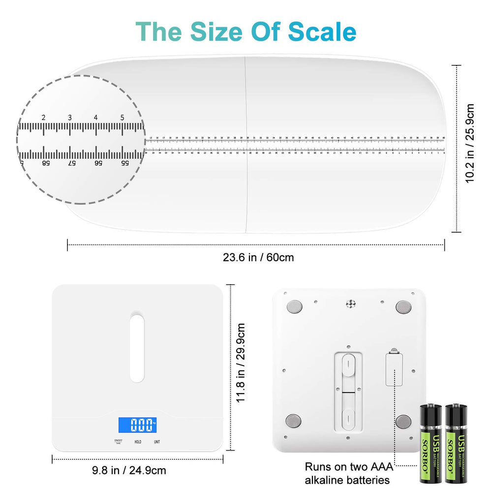 MINDPET-MED unit switch enables kg, lb, or oz measurements.