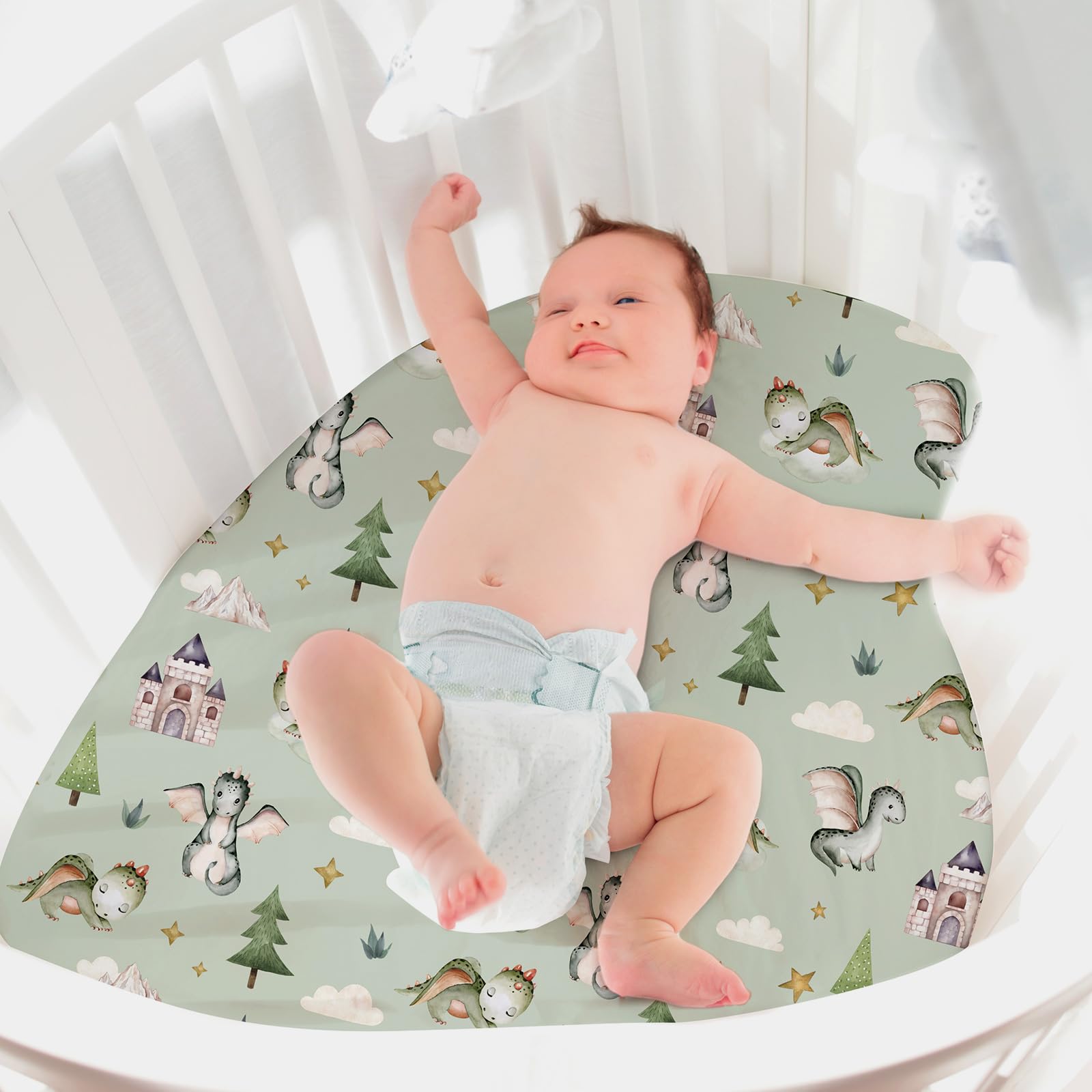 Mindsoft breathable 90g polyester crib sheets offer a soft, durable sleep surface