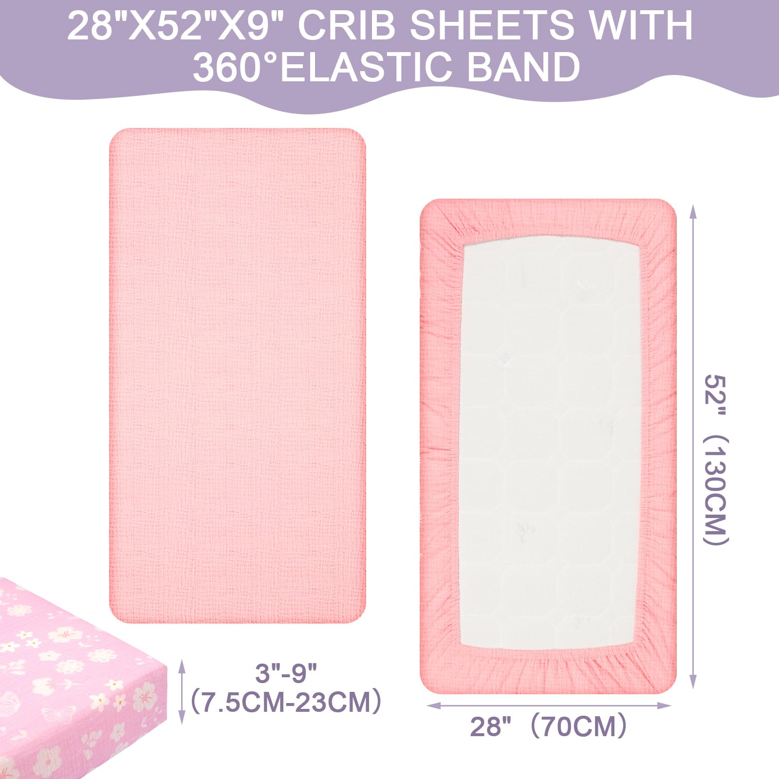 Mindsoft multicolor four-pack crib sheets ready for nap time
