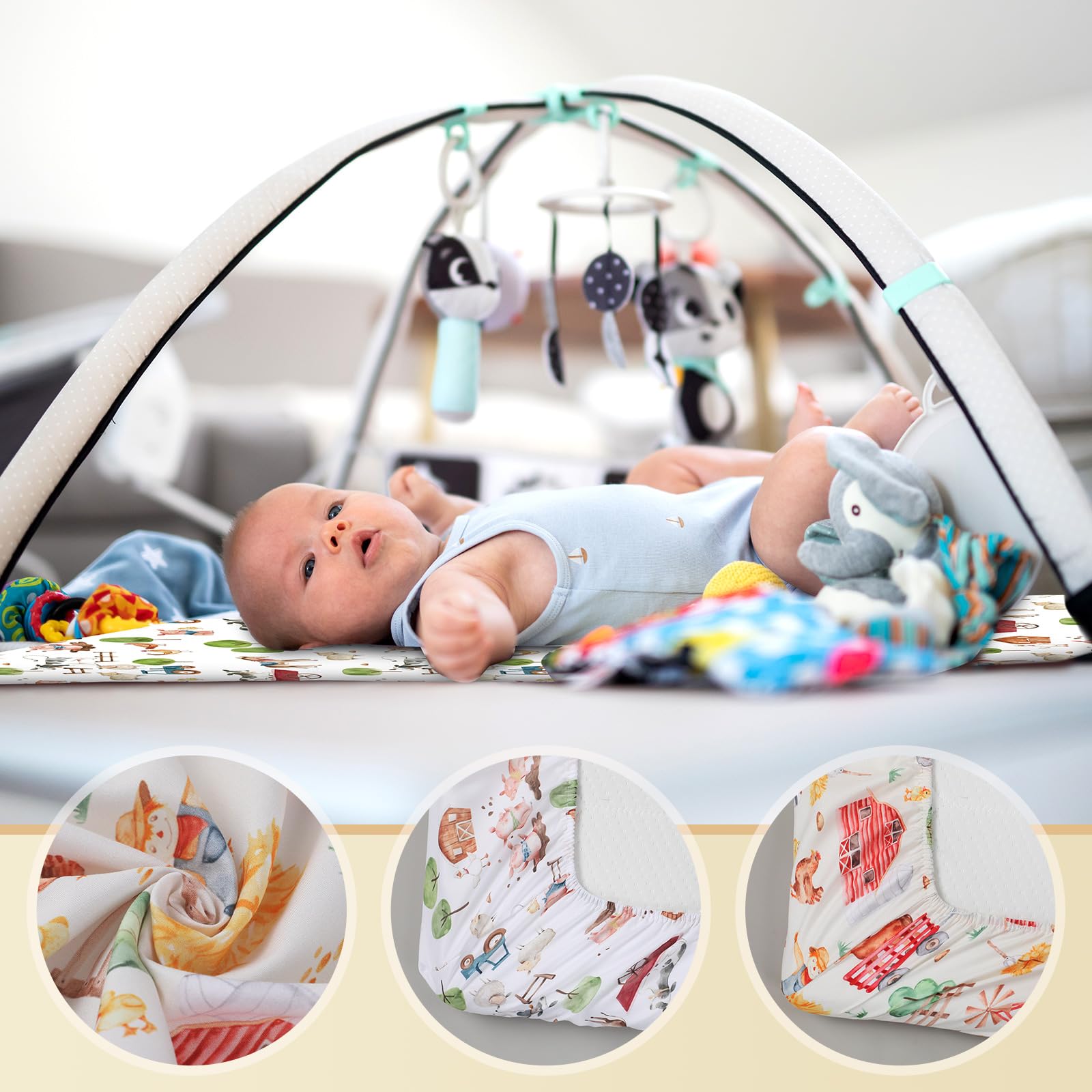 Mindsoft farm animal design print adds playful nursery charm