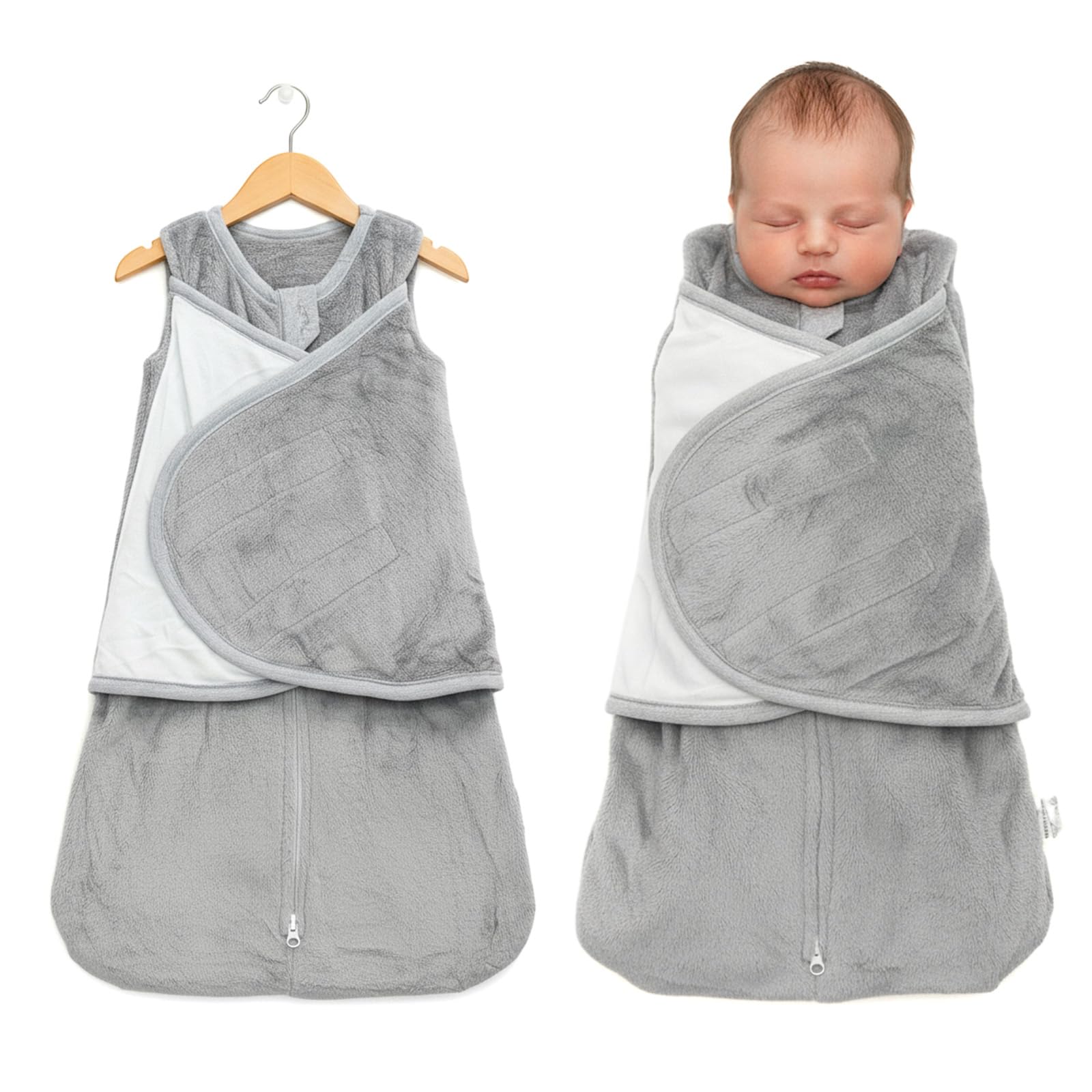 Mindsoft fleece swaddle gray with soft touch for cozy newborn sleep