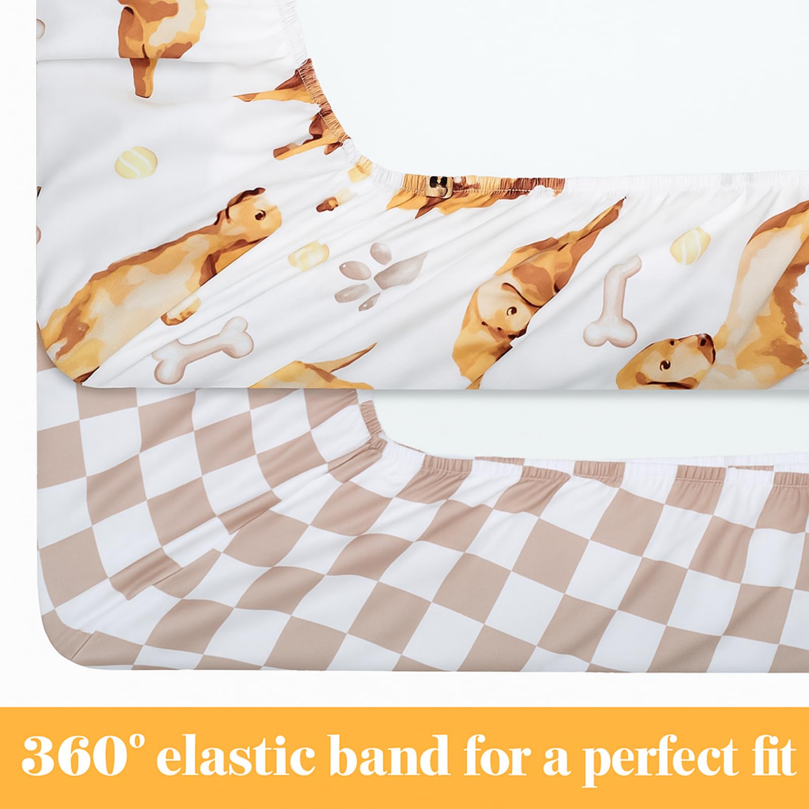 Machine-washable Mindsoft crib sheet ready for quick care.