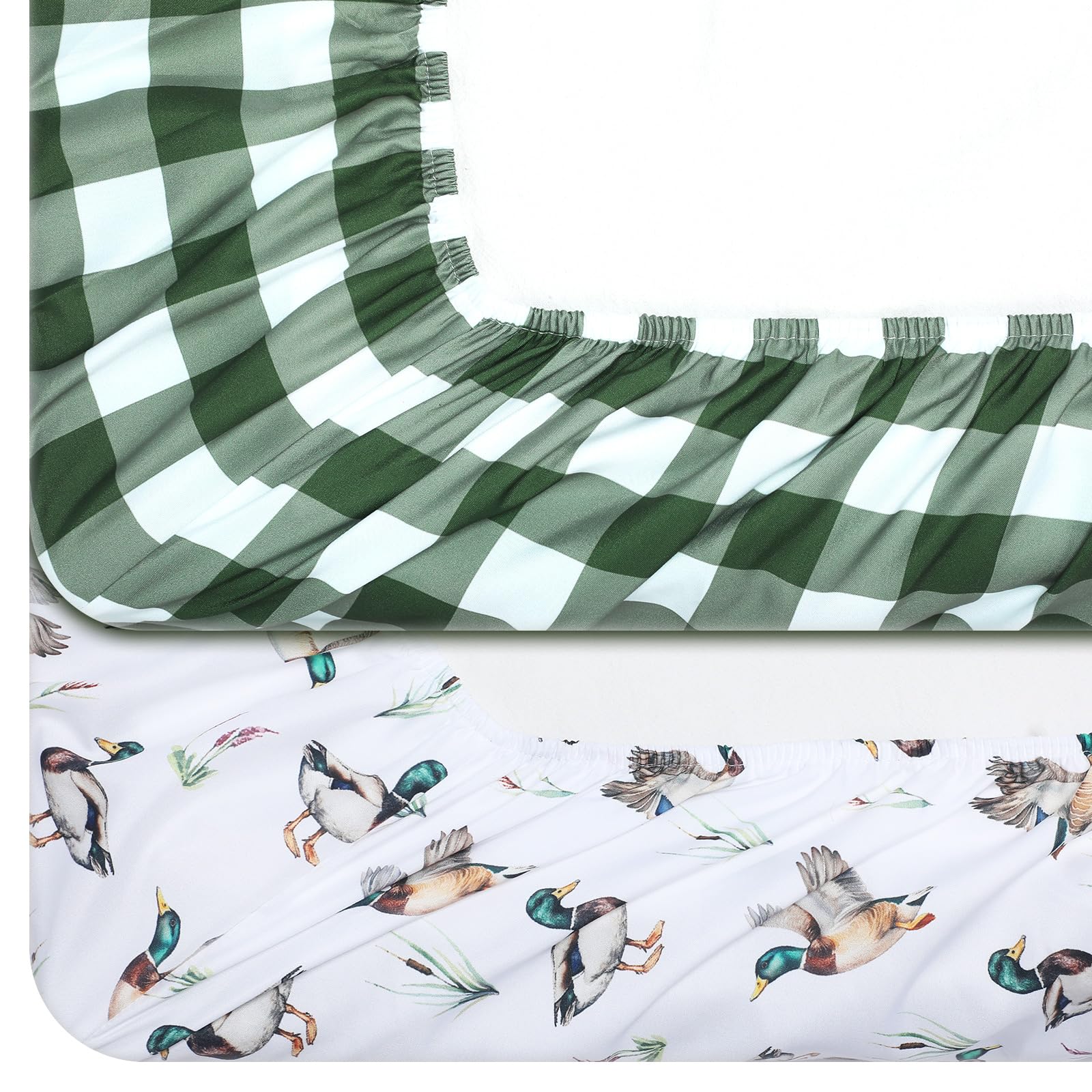 Mindsoft two-piece Mallard Duck crib sheet set packaged for nursery use