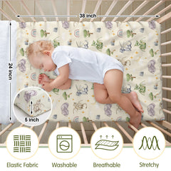 Mindsoft mini-crib sheet with watercolor dragon for a snug, breathable nursery surface