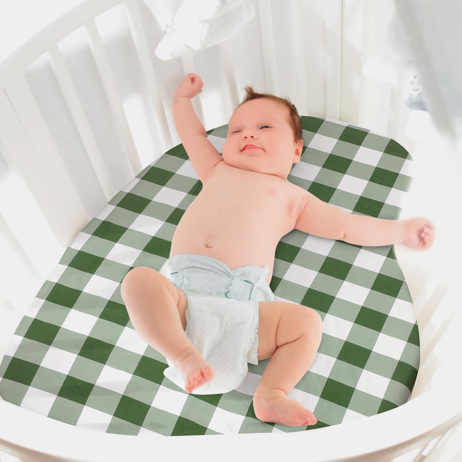 Two-pack Mindsoft crib sheets enable quick changes after spills or accidents