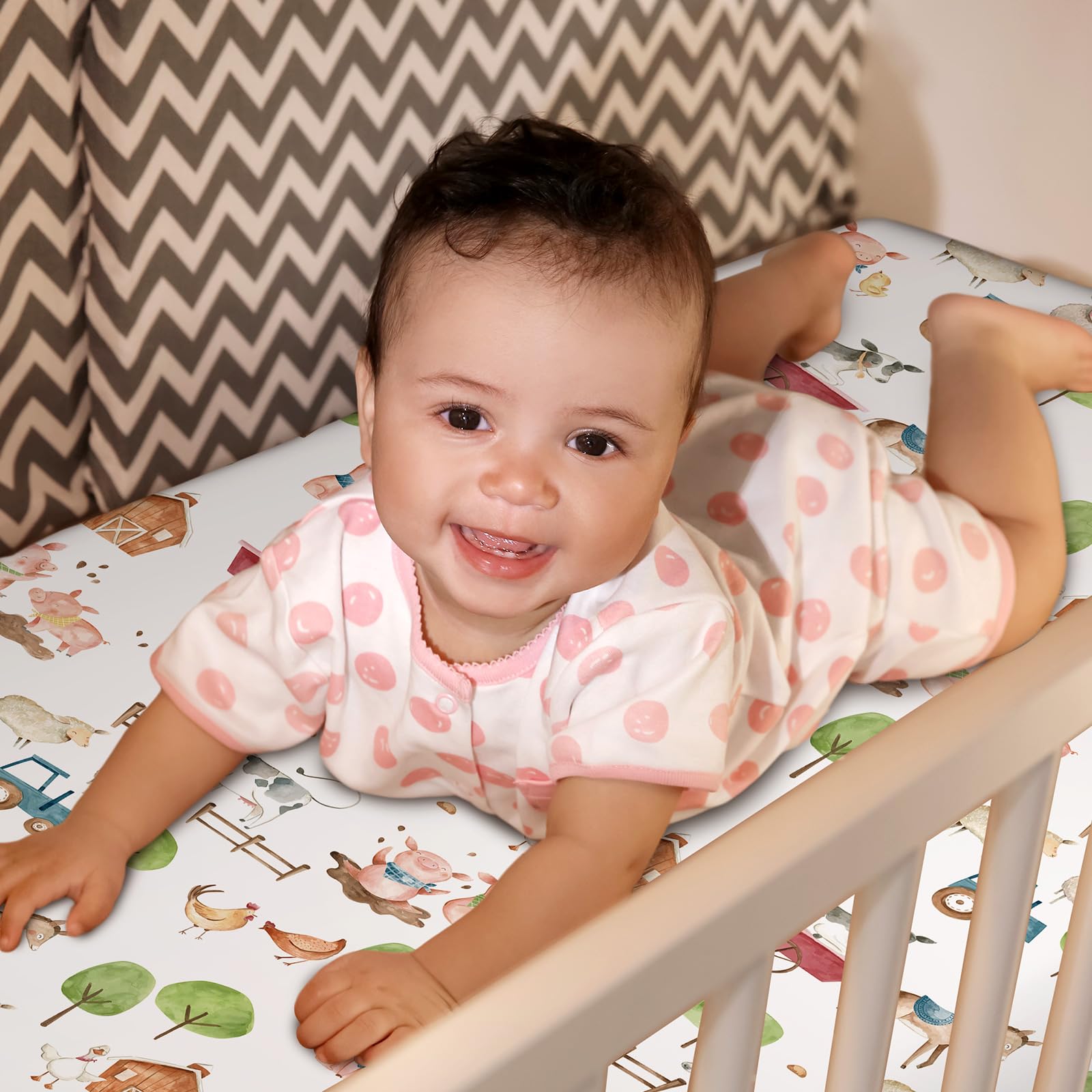 Mindsoft two-piece crib sheets set ready for rapid changes