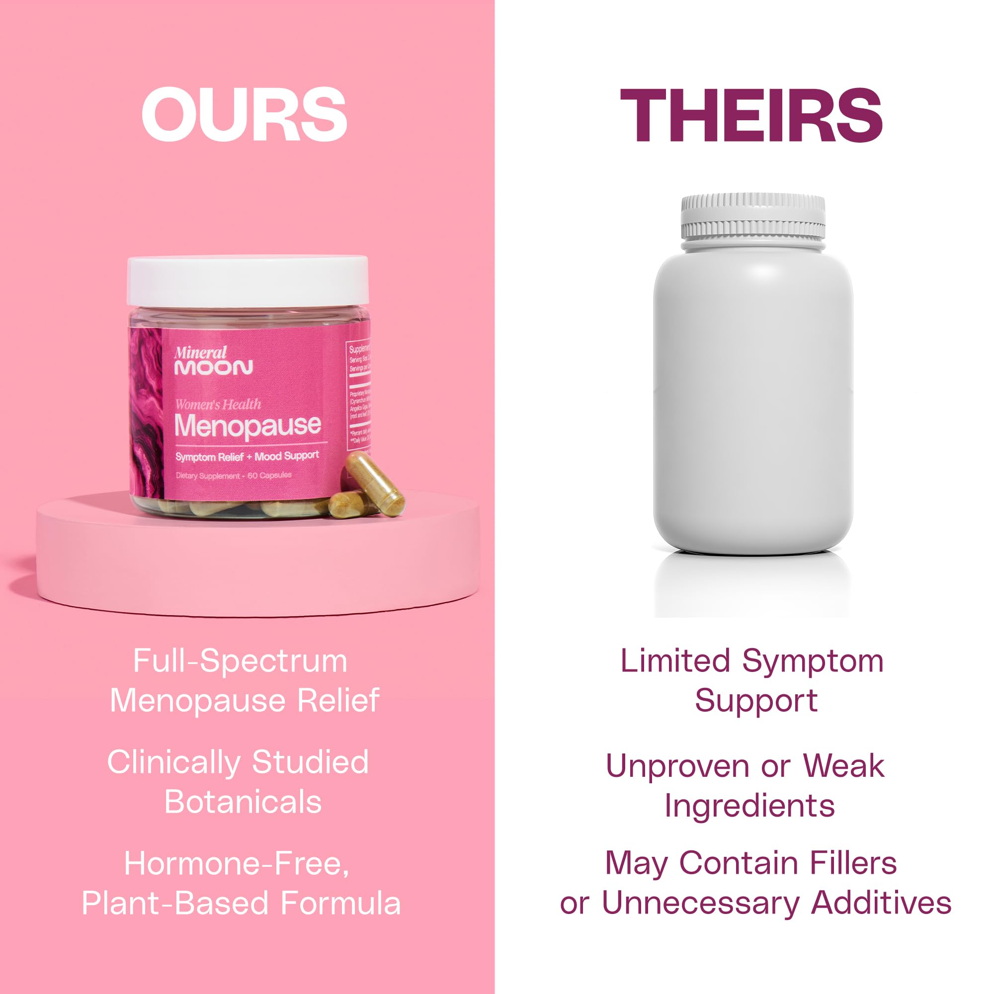 Mineral Moon night-relief capsules geared for sleep support after dark
