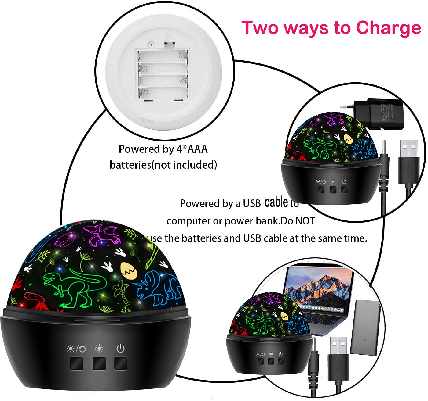 MINGKIDS night light vehicle projector for kids
