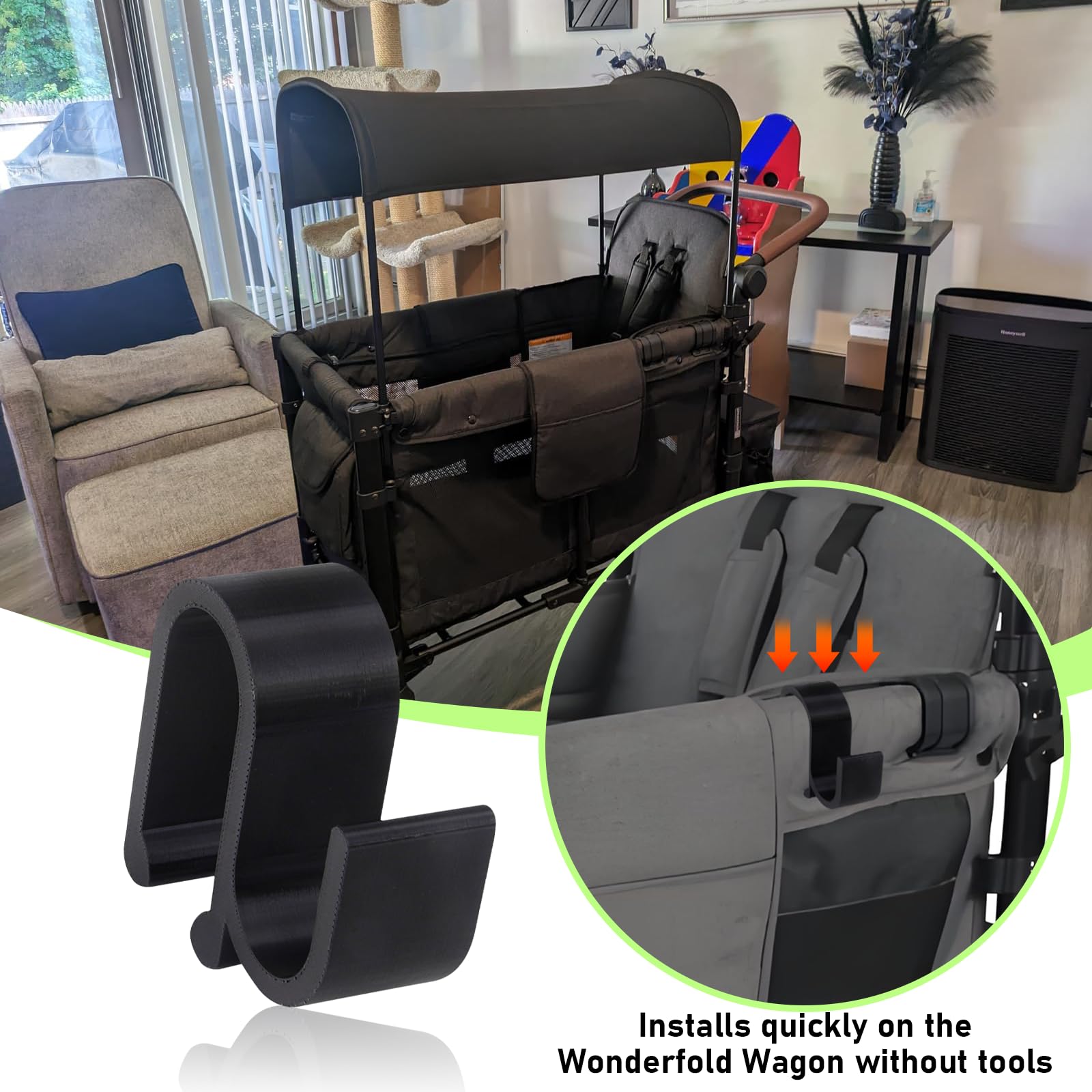 MingQiEven side hook holding keys and toys for easy reach
