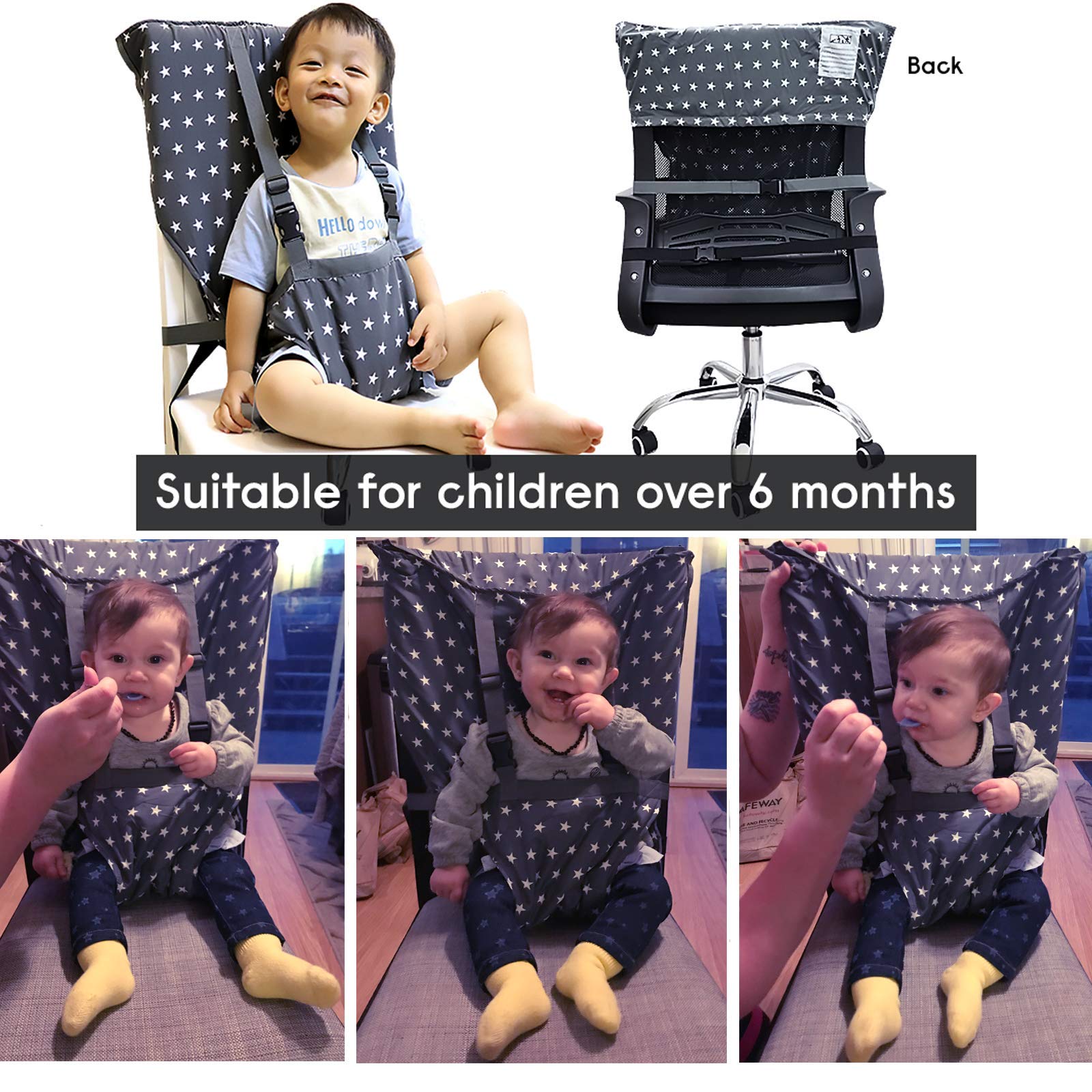MINGRI Easy Seat attaches to most chairs for quick, stable dining.