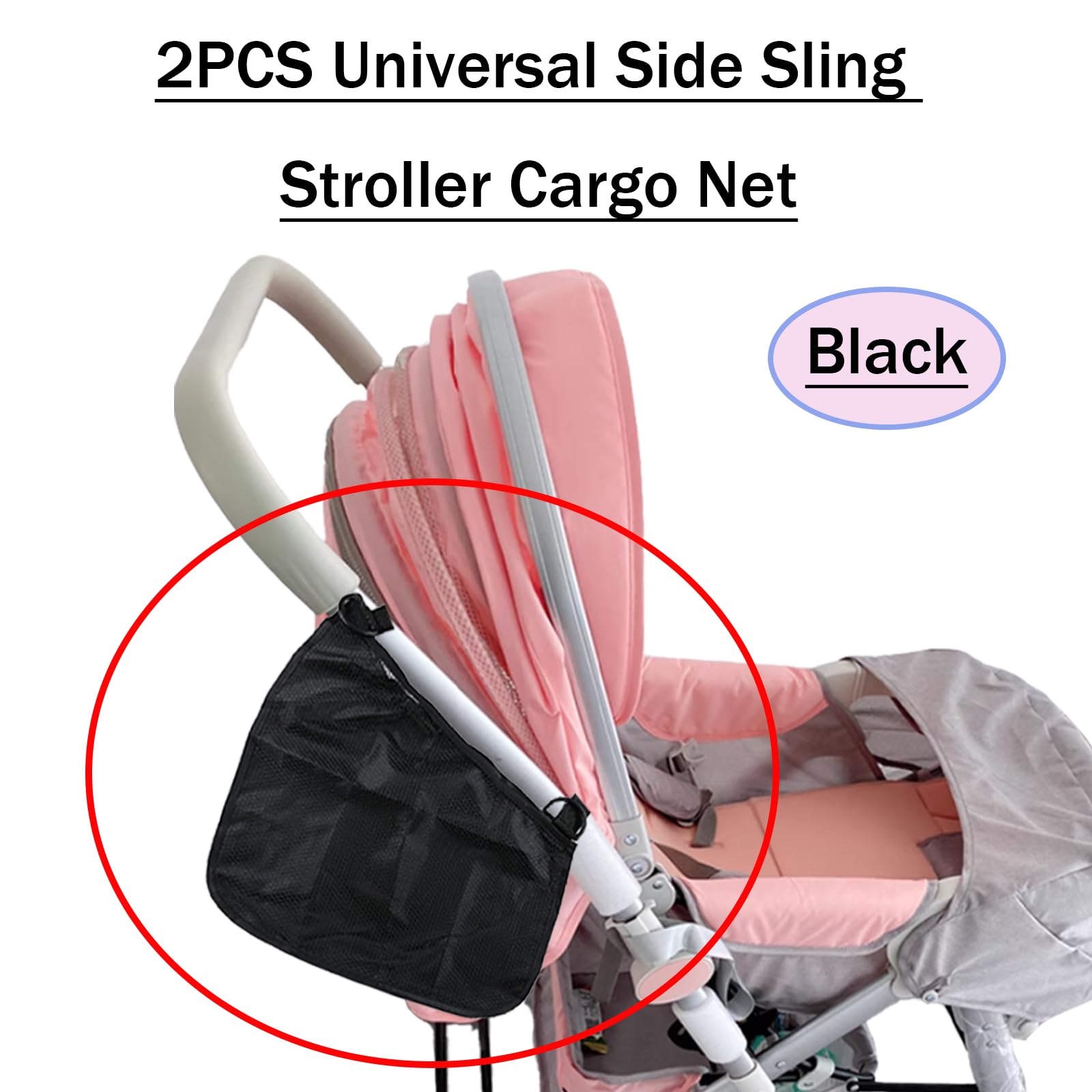 Mingxiong mesh panel stroller storage for clear visibility of contents.