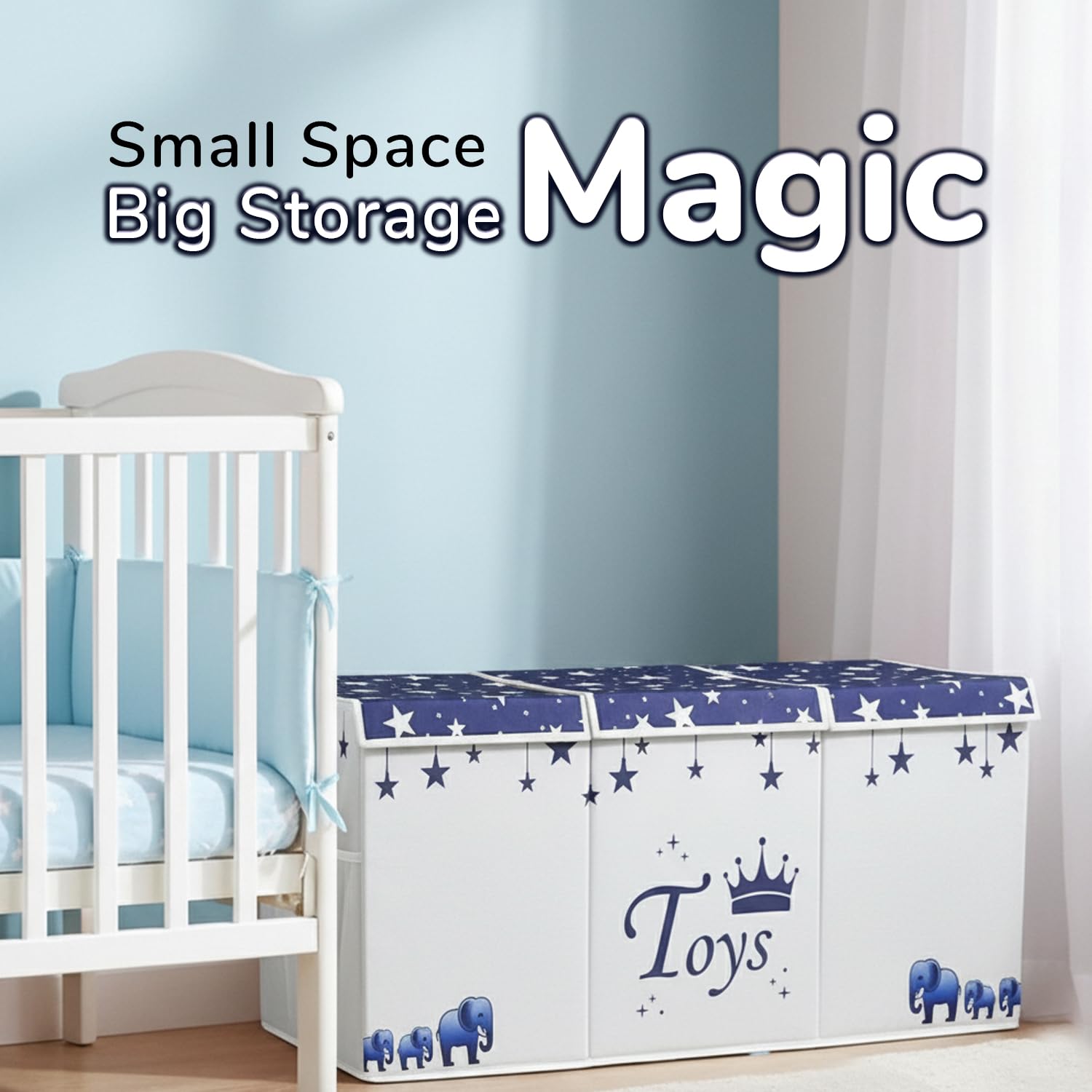 mini hide extralarge toy box in living rooms adds playful charm with butterfly accents.