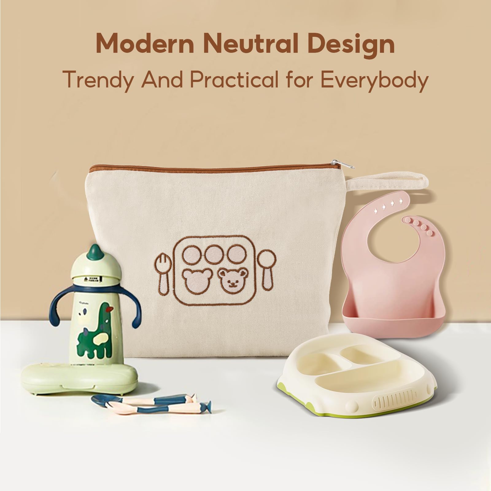 Mini Nomad easy-access organization pouches simplify packing and topping up baby items.