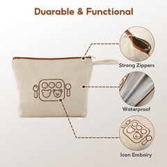 Mini Nomad icon-labeled pouches help fast item finding in diaper bag.