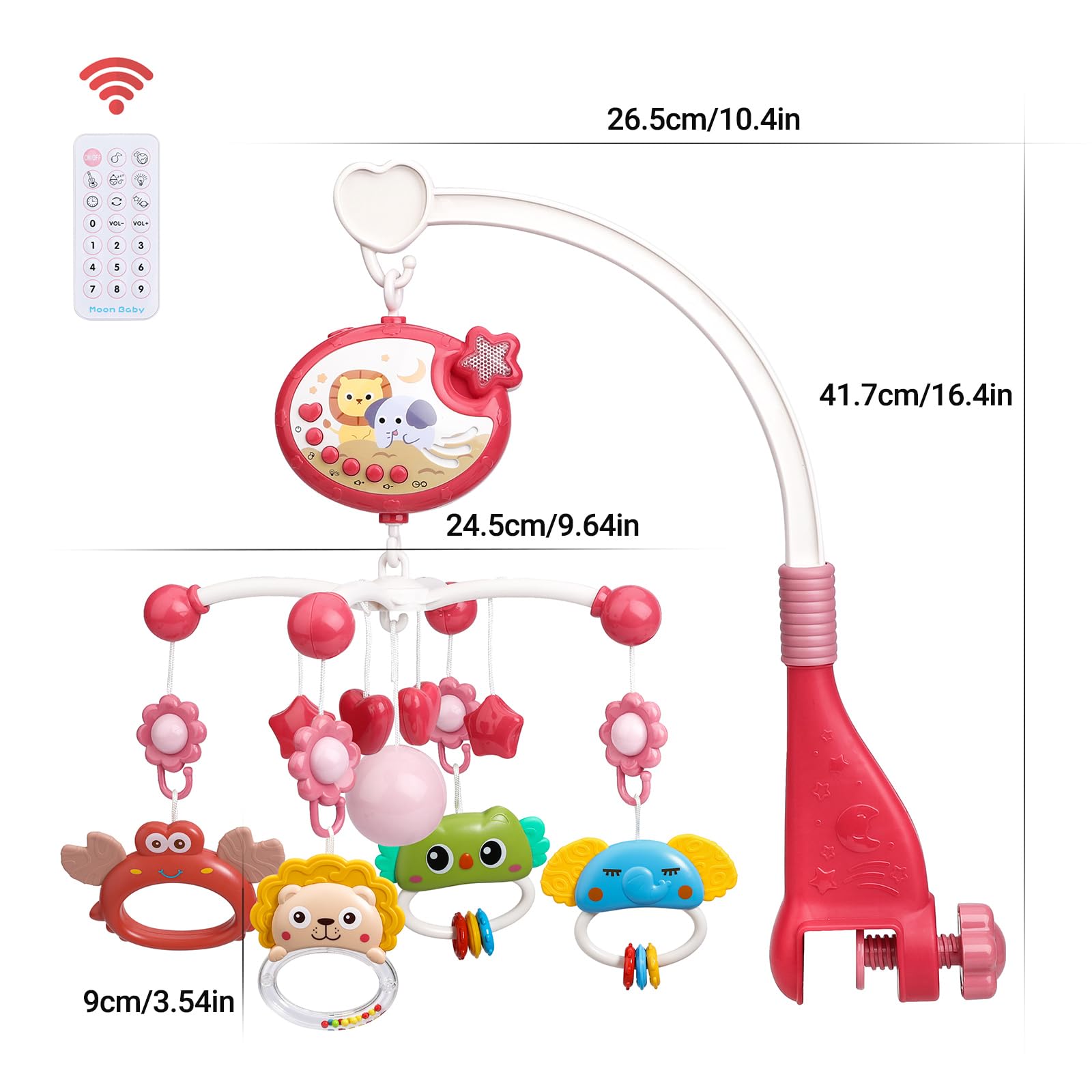 Mini Tudou mobile teether toys are safe for chewing and soothing gums.