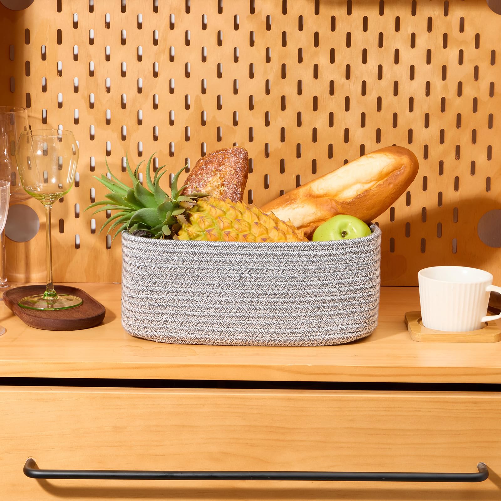 MiniArk baby-safe nursery basket with soft cotton rope and gentle corners.