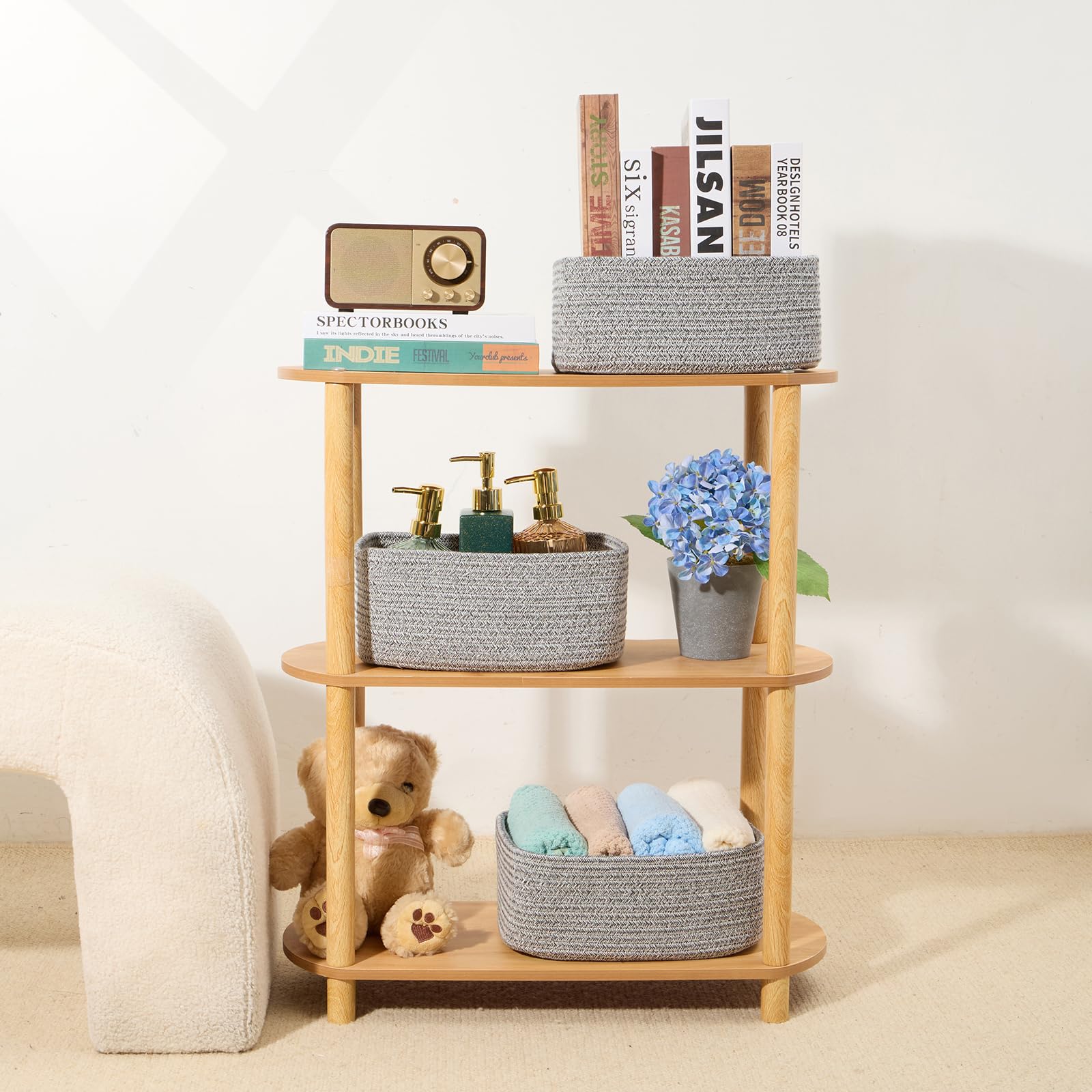 MiniArk decorative cube box used as a stylish catch-all on a dresser.