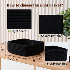 MiniArk cotton rope cosmetics basket adds tidy storage