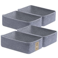 MiniArk large shallow baskets for towels on bathroom shelves.