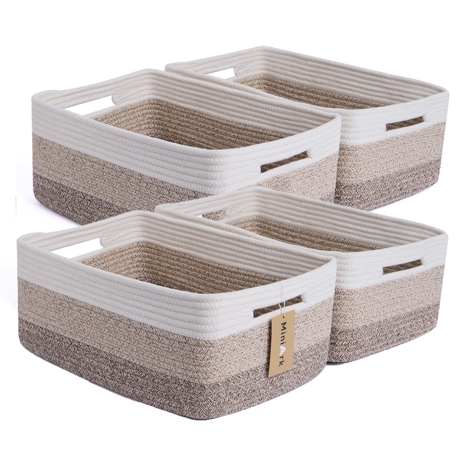 MiniArk large storage basket 17x13x7.5 inches for spacious closet organization.