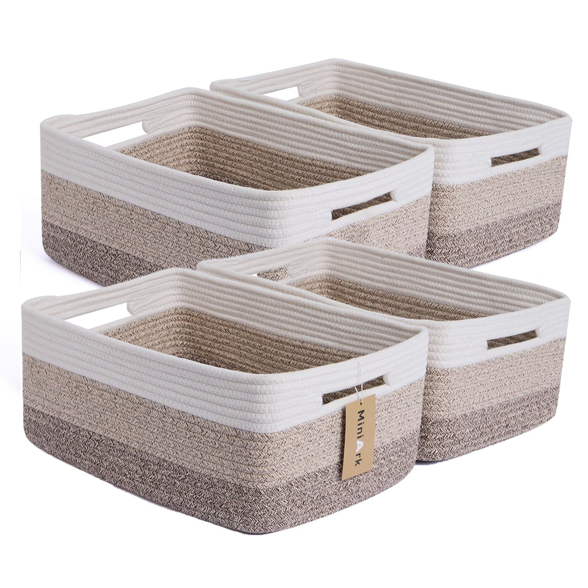MiniArk large storage basket 17x13x7.5 inches for spacious closet organization.