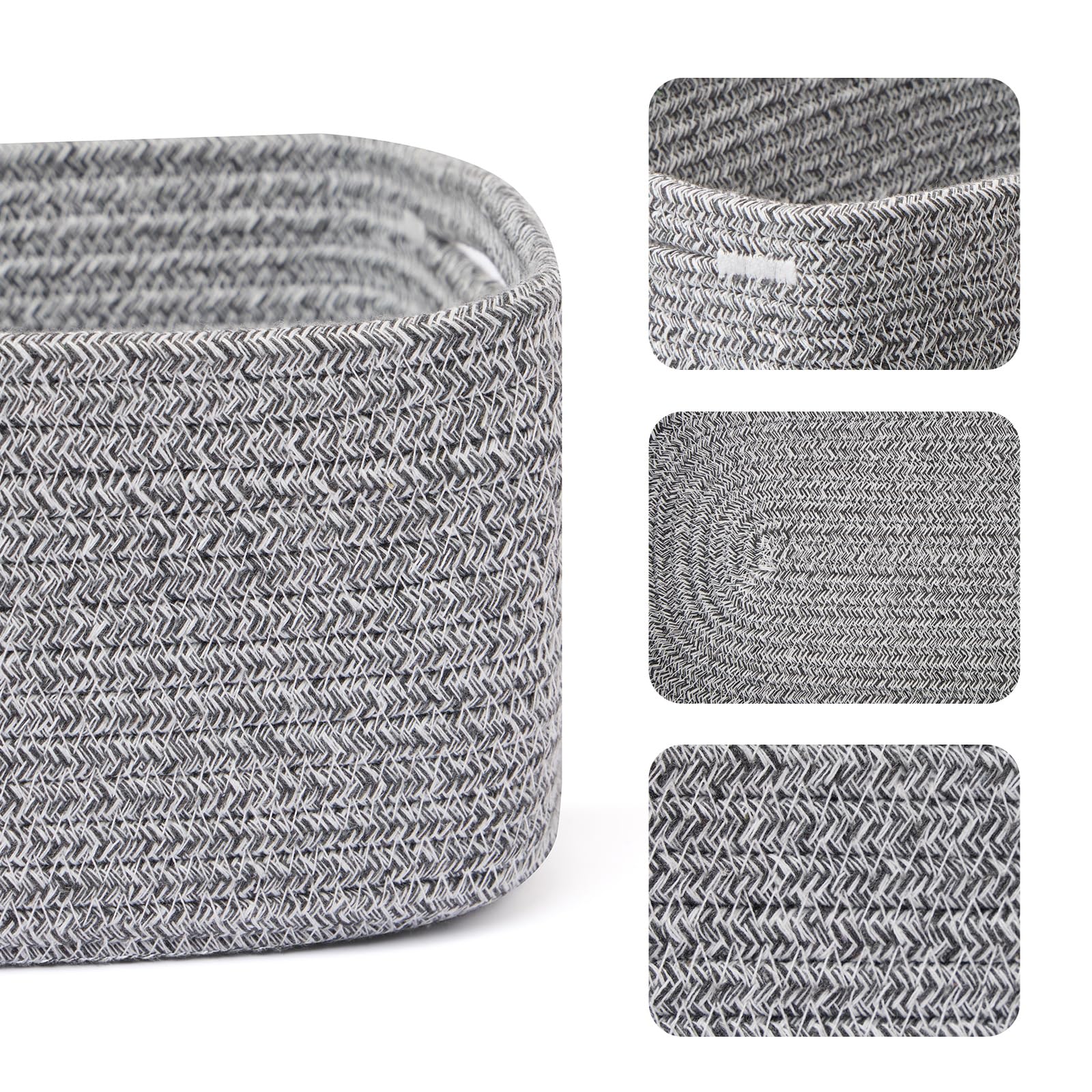 MiniArk small storage basket soft cotton rope close-up shows durable material