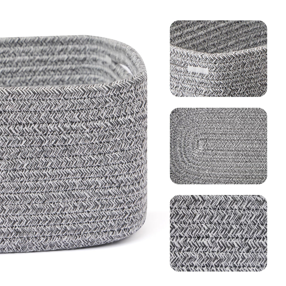 MiniArk small storage basket soft cotton rope close-up shows durable material