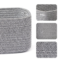 MiniArk small storage basket soft cotton rope close-up shows durable material